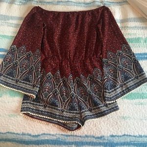 Forever 21 Boho Off The Shoulder Romper